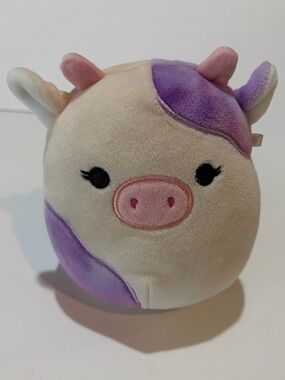 Squishmallows Purple & White Cow Plush 7” Stuffed Animal Soft Kawaii Toy